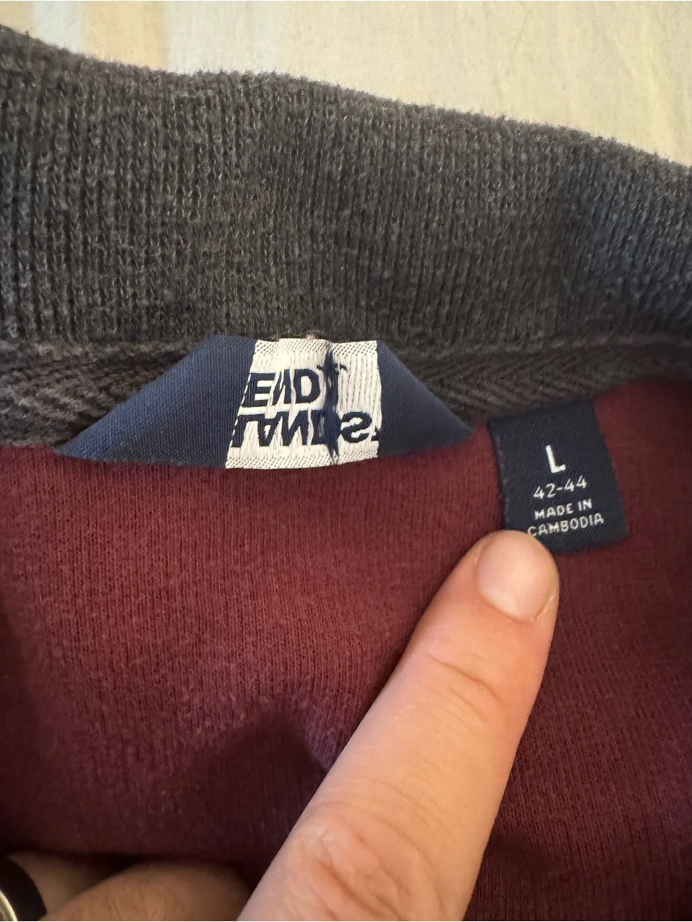 Levi's Men's Zip-Up Sweater in Burgundy with Dark Collar